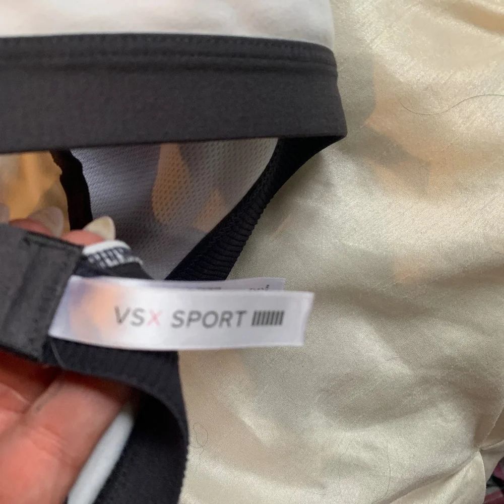 VSX Sport White/Gray Sports Bra sz 36 B